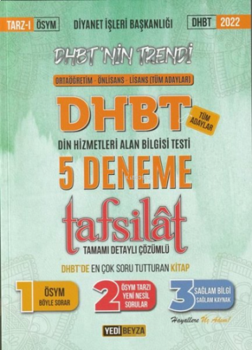 2022 DHBT Tafsilat 5 Deneme Tamamı Detaylı Çözümlü