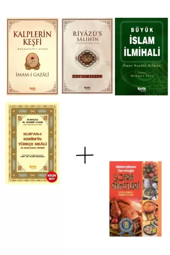 Başucu Kitapları Kalperin Keşfi-islam Ilmihali-riyazü Salihin-kuranı Kerim- Sofra Nimetleri 5'li Set