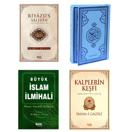 Riyazü Salihin-Kuranı Kerim Bilgisayar Hattı Renkli Orta Boy-İslam İlmihali-Kalplerin Keşfi 4'lü Set