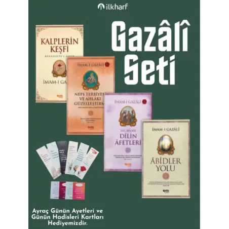 İmam-ı Gazali Seti Kalplerin Keşfi - Nefs Terbiyesi - Dilin Afetleri - Abidler Yolu 4'lü Set