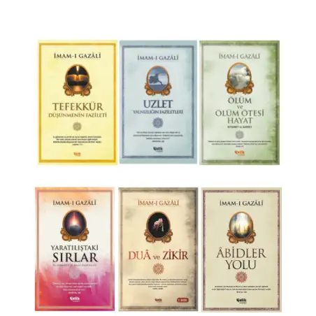 imam Gazali Seri Kıyamet Ve Ahiret-Dua Ve Zikir-Abidler Yolu-Yaratılıştaki Sırlar-Uzlet-Tefekkür Düşünmenin Fazileti 6'lı Set