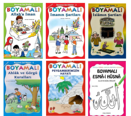 Çocuklar İçin Boyamalı Dini Bilgiler Seti (6 Kitap)