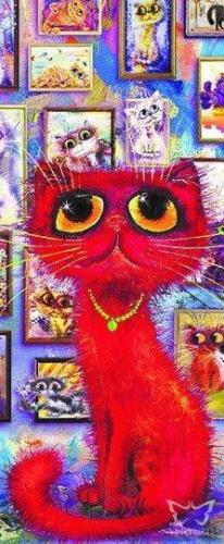 Blue Focus Red Cat - Puzzle