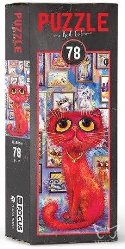 Blue Focus Red Cat - Puzzle