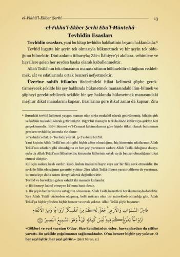 el-Fıkhul-Ekber Şerhi Ebul-Müntehâ Tercümesi(Kırık Manalı-İzahlı)