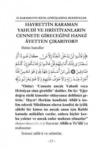 Hayrettin Karamanın Batıl Görüşlerine Reddiyeler