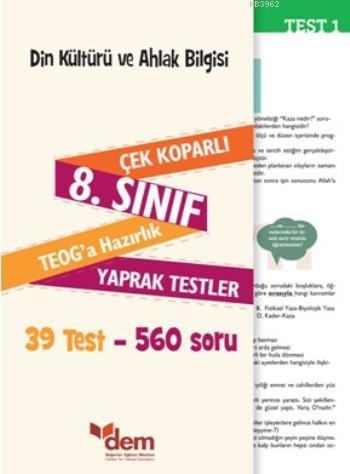 8. Din Kültürü ve Ahlak Bilgisi Sınıf Çek Koparlı Teog'a Hazırlık Yapr