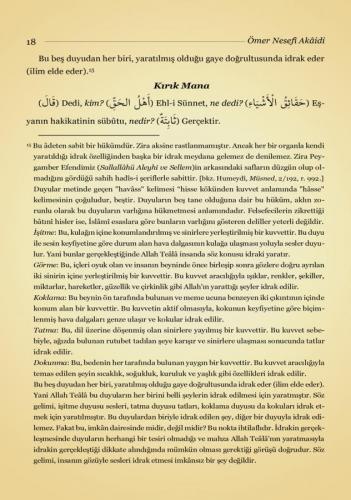 Ömer Nesefî Akaidi Tercümesi Kırık Manalı İzahlı