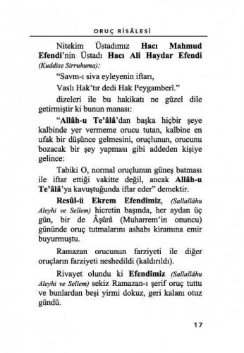 Oruç Risalesi