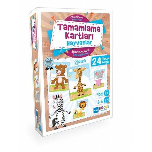 Tamamlama Kartları Hayvanlar Eğitici Oyunlar 24 Parça