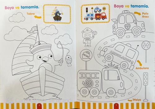 Çıkartmalı Stickerlı Taşıtlar Boyama Kitabı