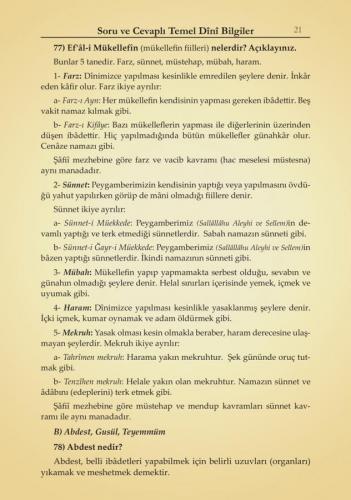 Temel Dini Bilgiler (Şâfiîler İçin)