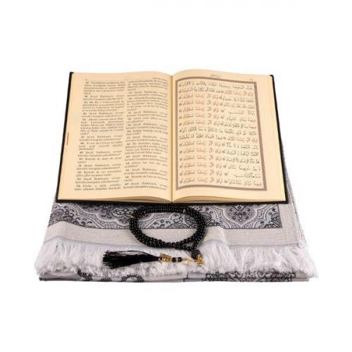 Termo Deri Orta Boy Yasin, Tesbih, Seccade Siyah Set