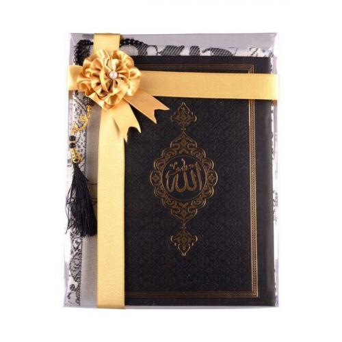 Termo Deri Orta Boy Yasin, Tesbih, Seccade Siyah Set